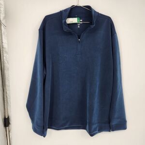 01.Algo Men's XXL Navy Blue Performaluxe Commuter 1/4 Zip‎ Sweater NWT
